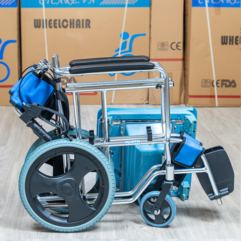 Xe lăn tắm 606 (tắm, đẩy, bô vệ sinh) - full