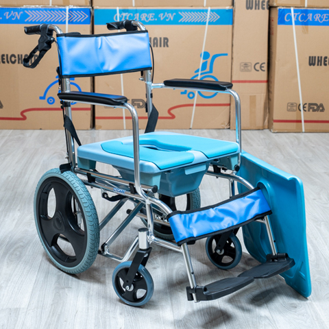 Xe lăn tắm 606 (tắm, đẩy, bô vệ sinh) - full