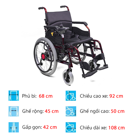 Xe lăn điện Ctcare D301L ( khung nhôm) - full