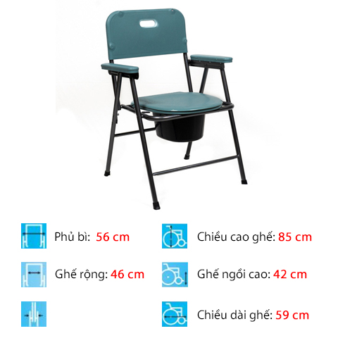 Ghế bô vệ sinh người già - full