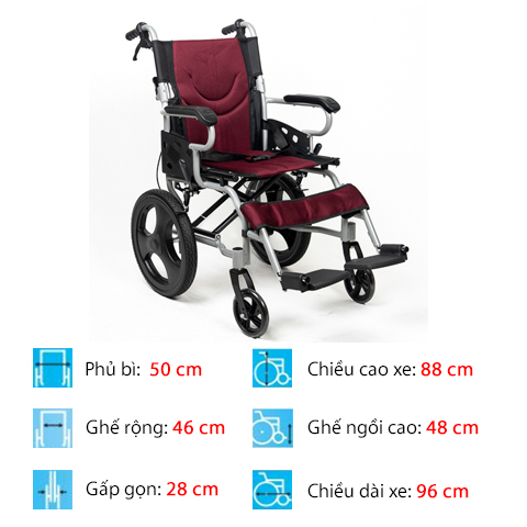 Xe lăn đẩy cho người già 863 -16 thông số Xe lăn đẩy cho người già 863 -16 thông số