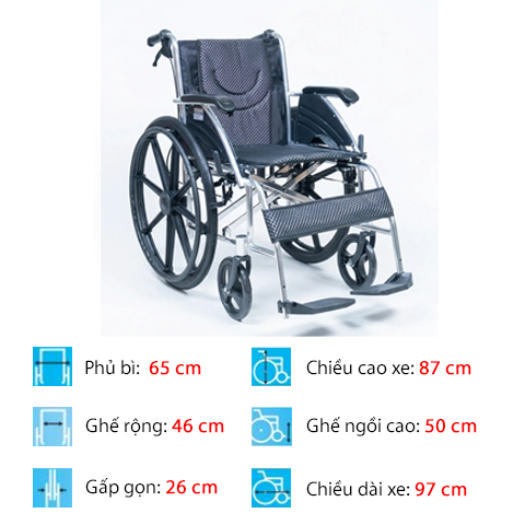 Xe lăn du lịch bánh mâm 868LBJ thông số Xe lăn du lịch bánh mâm 868LBJ thông số