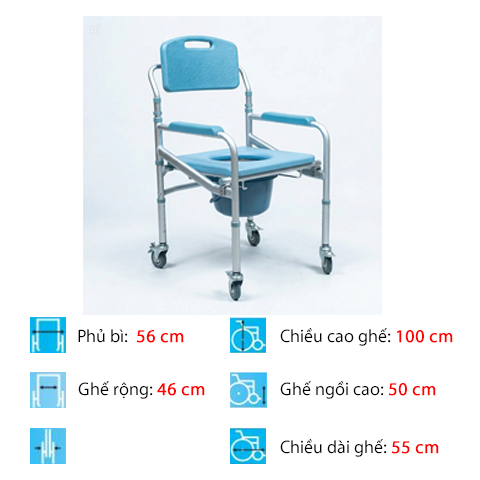 Ghế bô vệ sinh – tắm cho người già 697L - full