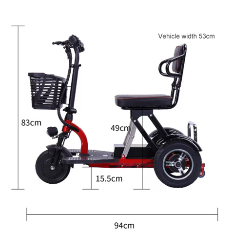 Xe điện 3 bánh gấp gọn 160D (nhẹ 23kg) - full