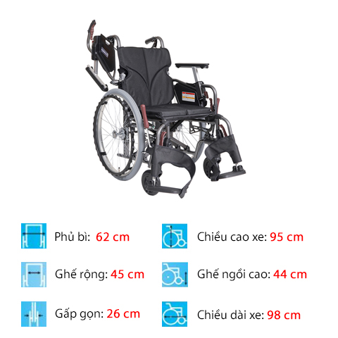 Xe Lăn Kawamura KMD c - full